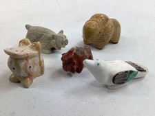 5 Zuni Fetish Mini Turquoise Russell Shack signed Native American Carved Stone picture