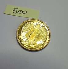 Vintage Rare Double Sided Guardian Angel Pocket Coin Religious Prayer picture