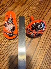 Two Vintage 1960s Halloween Metal Noisemakers US Metal Toy Mfg Co USA picture