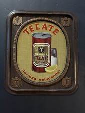 Vintage Tecate Beer 3D Molded Plastic Sign Embossograph Chicago CIBCO 1970s picture