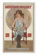 Old Advertising Postcard Not-A-Seme Hosiery 1920's Flapper Style Dress Notaseme picture