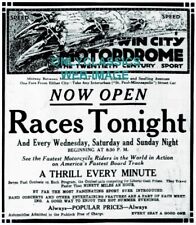 1914 TWIN CITY MN MOTORDROME MOTORCYCLE RACING HIGH BANK BOARDTRACK 12x14 POSTER picture