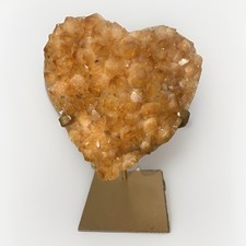 Citrine Crystal Heart on Stand 5.9 lb Large 7” Brazilian Heat Treated picture