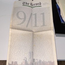 The Record Newspaper Sept 11, 2002 Issue - 9/11 Names and Front Page Headline picture