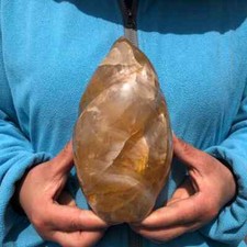 4.8LB Natural Yellow Gum Flower Flame Spiral Quartz Crystal Mineral specimen picture