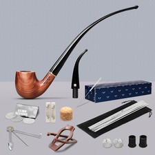 MUXIANG Rosewood Churchwarden Gandalf Pipe 9MM Filter Long Stem Tobacco Pipe picture