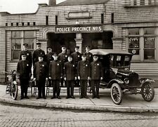 1920s SEATTLE POLICE DEPARTMENT in Front of Precinct 8X10 Borderless PHOTO picture
