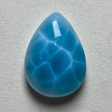 1pc Natural larimar oval Quartz Crystal pendant Mineral gem Reiki energy picture