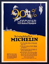 1925 Michelin Man Bibendum art Michelin Balloon Car Tires vintage print ad picture