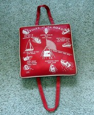 Vintage '60s Rules of the Road Red Miltco Vinyl Boat Seat Cushion VGC picture