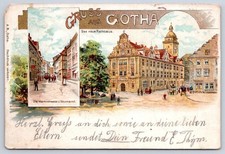 Antique Germany GOTHA Postcard Das neue Rathaus 1901 picture