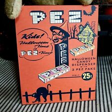 VINTAGE RETRO MODERN STYLE HALLOWEEN WITCH PEZ ADVERTISING 25 CENTS SIGN CANVAS  picture