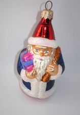 Vintage 1992 Christopher Radko BLUE SANTA Glass Christmas Ornament 4
