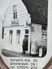 Vintage Original NOS Shell Oil Service Station Gas Pump Sign Ash Tray  picture