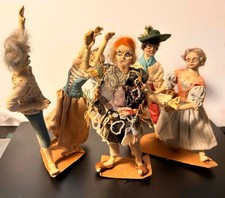 RARE VINTAGE HANDMADE SHAKESPEARE THE WINTERS TALE CHARACTER FELT WIRED FIGURES  picture