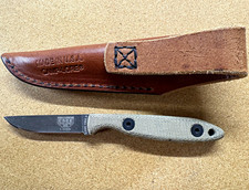 ESEE Camp-Lore CR 2.5 Carbon Steel, Micarta Handle W/ Leather Sheath picture