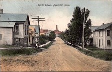 K13/ Byesville Ohio Postcard c1910 Sixth Street Homes Factory 124 picture