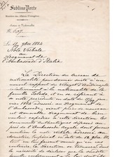 1884 Ottoman Sublime Porte Adrianople, Ephemera Letterhead to Italian Embassy picture