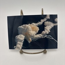 PHOTO AFTERMATH OF SPACE SHUTTLE CHALLENGER EXPLOSION 1986 3.5X5 picture