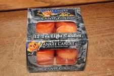 Yankee Candle Tea Lights CANDY CORN Halloween Orange Count of 10 lot picture