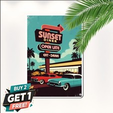 vintage california diner classic tin metal signs home picture