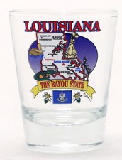 LOUISIANA STATE ELEMENTS MAP SHOT GLASS SHOTGLASS picture