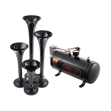 4 Trumpet Air Horn Kit, 150dB Train Horns for Pickup Trucks, Black 3 L picture