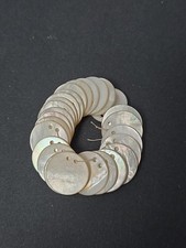 Victorian Mother of Pearl Buttons Lot 26 Round, 2 Hole Near Edge, Undergarments picture
