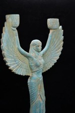 Rare Ancient Egyptian Antiquities Winged Isis Statue Goddess Of Love Egyptian BC picture
