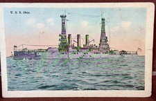 c1911 Original Scarce USS Ohio BB-12 Great White Fleet Battleship RPPC Postcard picture