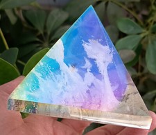 553g Angel Rainbow Aura Quartz Crystal Bismuth Titanium Silicon Pyramid Healing1 picture