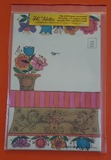 Vtg Hi Notes Fold-and-Seal Stationery 1960s Flower Power Mod Artwork NOS picture