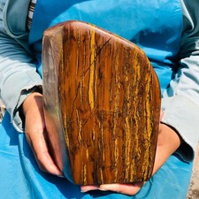 9.65LB Large Natural Tiger's-Eye Rough Raw Stone Rock Specimen Madagascar Heals picture
