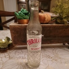 EXTREMELY RARE THRILL BEVERAGES ACL SODA BOTTLE ALTON ILLINOIS picture