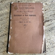 1899 GRAND ARMY OF THE REPUBLIC PROCEEDINGS 32nd ANNUAL ENCAMPMENT DEPT OF N.H. picture