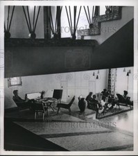 1957 Press Photo Modernistic Lobby of New Hotel Varna Bulgaria - neb89655 picture