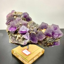 1.71LB Rare transparent purple cubic fluorite mineral crystal sample/Chin picture