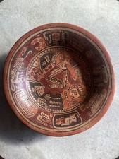 Vintage/Antique Pre Colombian Mayan Pottery Tripod Footed Dish/Bowl 11” picture