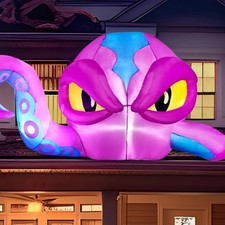 6.2FT Purple Octopus Halloween Inflatable LED Window Yard Lawn Outdoor Decor picture