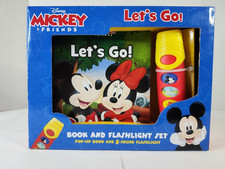 Disney Mickey & Friends: Let's Go Pop-Up Book and 5-Sound Flashlight Set NEW picture