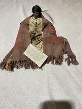Vintage Native American Iroquois Cherokee Clay & Corn Husk Seated Skookum Doll picture