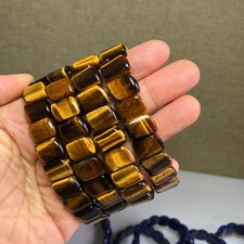 10pcs Top wholesale Natural tiger eye quartz Crystal Hand cut polish bracelet picture