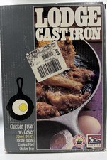 Vintage Lodge Cast Iron Chicken Fryer w/Lid 3 Qt-10 1/4