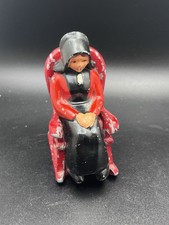 Vintage Cast Iron Amish Woman Rocking Chair Salt Pepper Shakers Folk Art picture