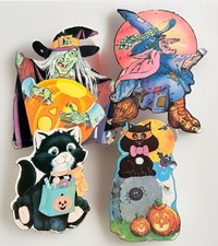 Vintage Dennison Eureka Halloween Die Cut Cutout Decorations picture