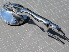 Premium Solid Cast Greyhound Hood Ornament Radiator Cap - 1932 Ford - Complete picture