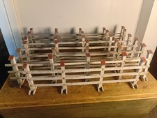 Antique Folk Art Miniature Wood Christmas Tree Fence Original Paint 15ft 1930s picture