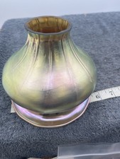 vintage iridescent lamp shade light glass onion shaped bulb lighting antique picture