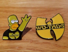Wu Tang Clan Pin set of 2 pins - 90s Classic rap Hip Hop Enamel Pin picture