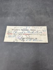 Chevrolet Motor Co Check 1933 Atlantic National Bank Vintage picture
